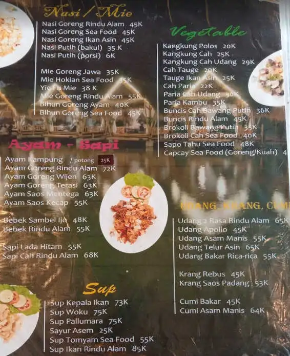 menu saung rindu alam
